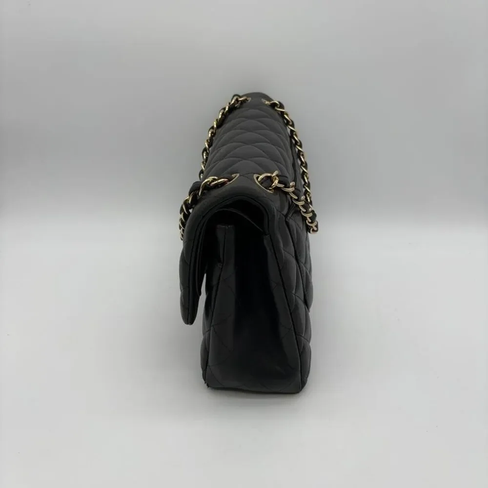 CHANEL Black Quilted Lambskin Shoulder Bag